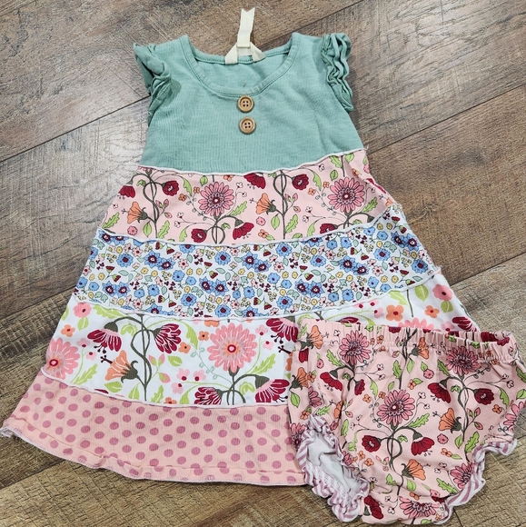 Matilda Jane Other - Matilda Jane Pink and Cream Floral Dress with Bloomers